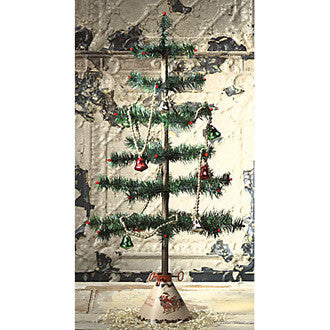 Christmas Feather Tree In Nostalgic Tin Base