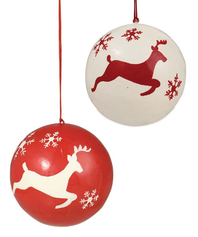 Leaping Deer Ball Ornaments