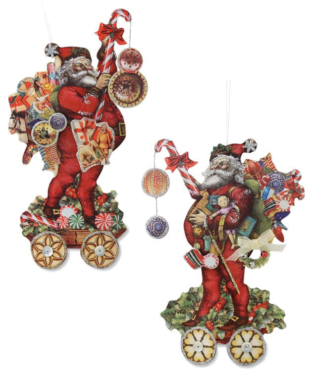 Scrapbook Santa Ornaments