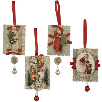 Victorian Santa Ornaments