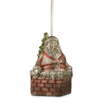 Santa in Chimney Ornament