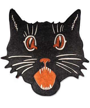 Fraidy Cat Pillow Felt - Bethany Lowe Vintage Halloween
