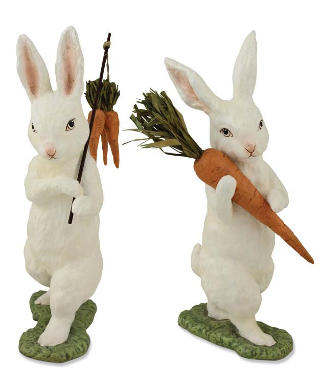 Flocked Bunnies With Carrots