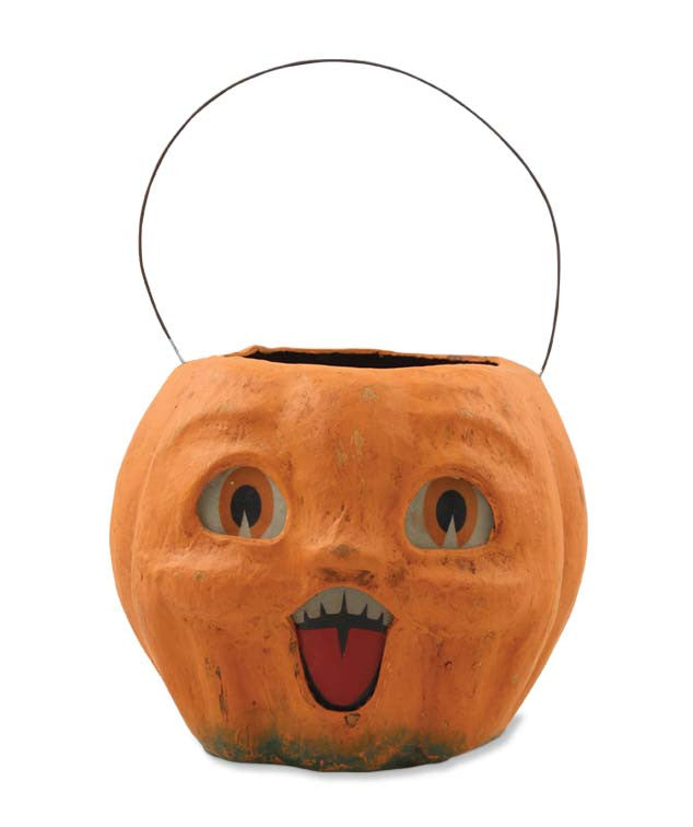 Happy Vintage Pumpkin Bucket by Bethany Lowe