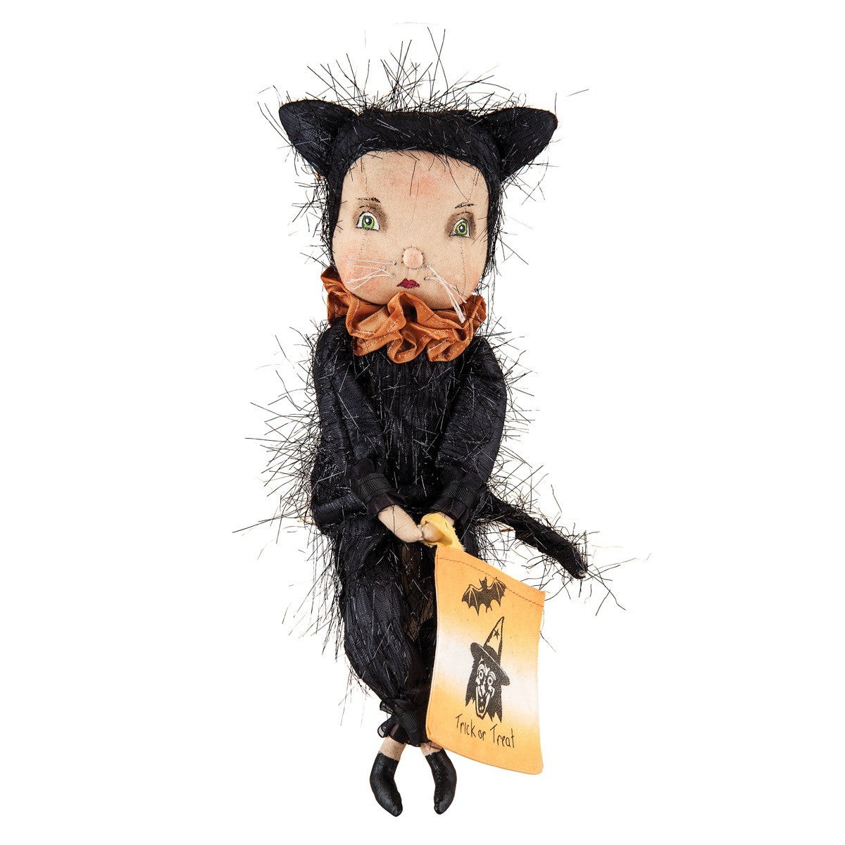 Adeline Cat Cloth Halloween Doll by Joe Spencer