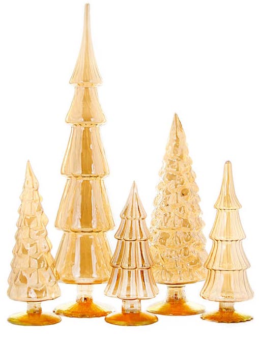 Amber Candy Glass Trees, Large