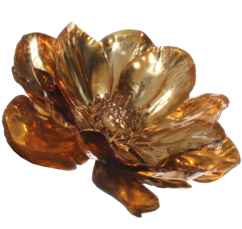 Antique Gold Anemone Flower Clip