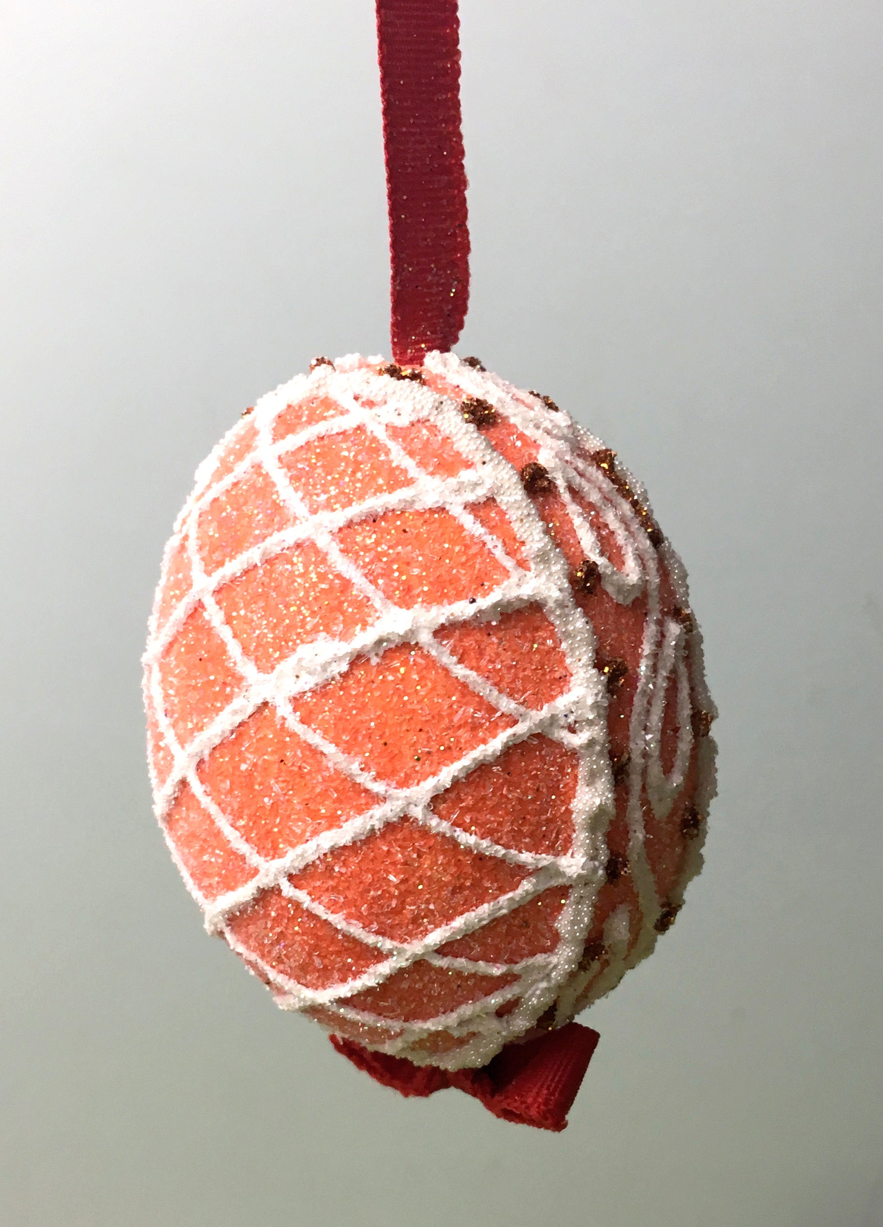 Apricot Sugar Lattice Egg Ornament