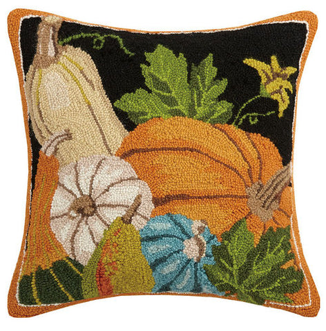 Full Moon Bat Hooked Pillow  Hooked Halloween Pillows 