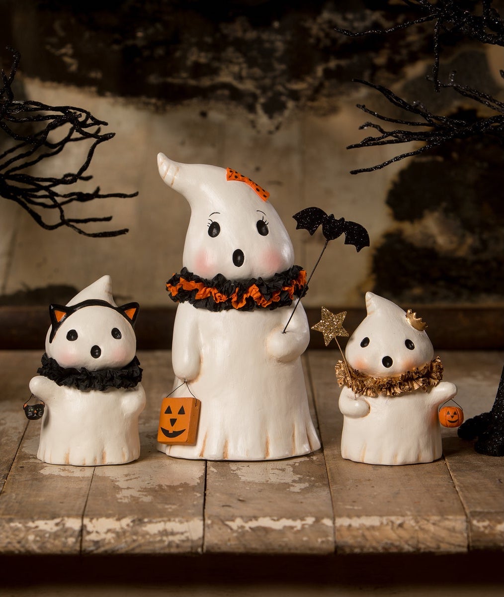 Boo Ghost Family Figurine Set, Bethany Lowe Halloween
