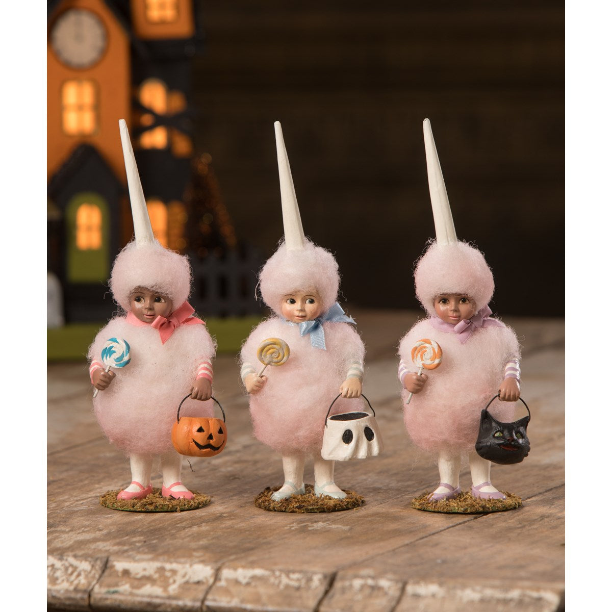 Kids Dressed in Cotton Candy Costumes, Figurines by Bethany Lowe