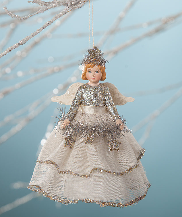Bethany Lowe Platinum Storybook Angel Ornament Paper Cone Doll Tree Topper