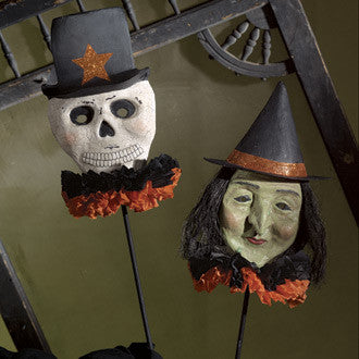 Witch & Skeleton Paper Mache Mask