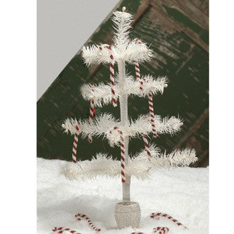 Ivory Feather Tree on Spool Base
