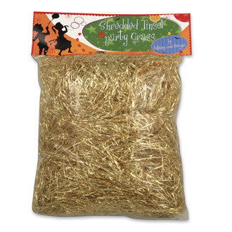 Shredded Gold Party Tinsel Grass
