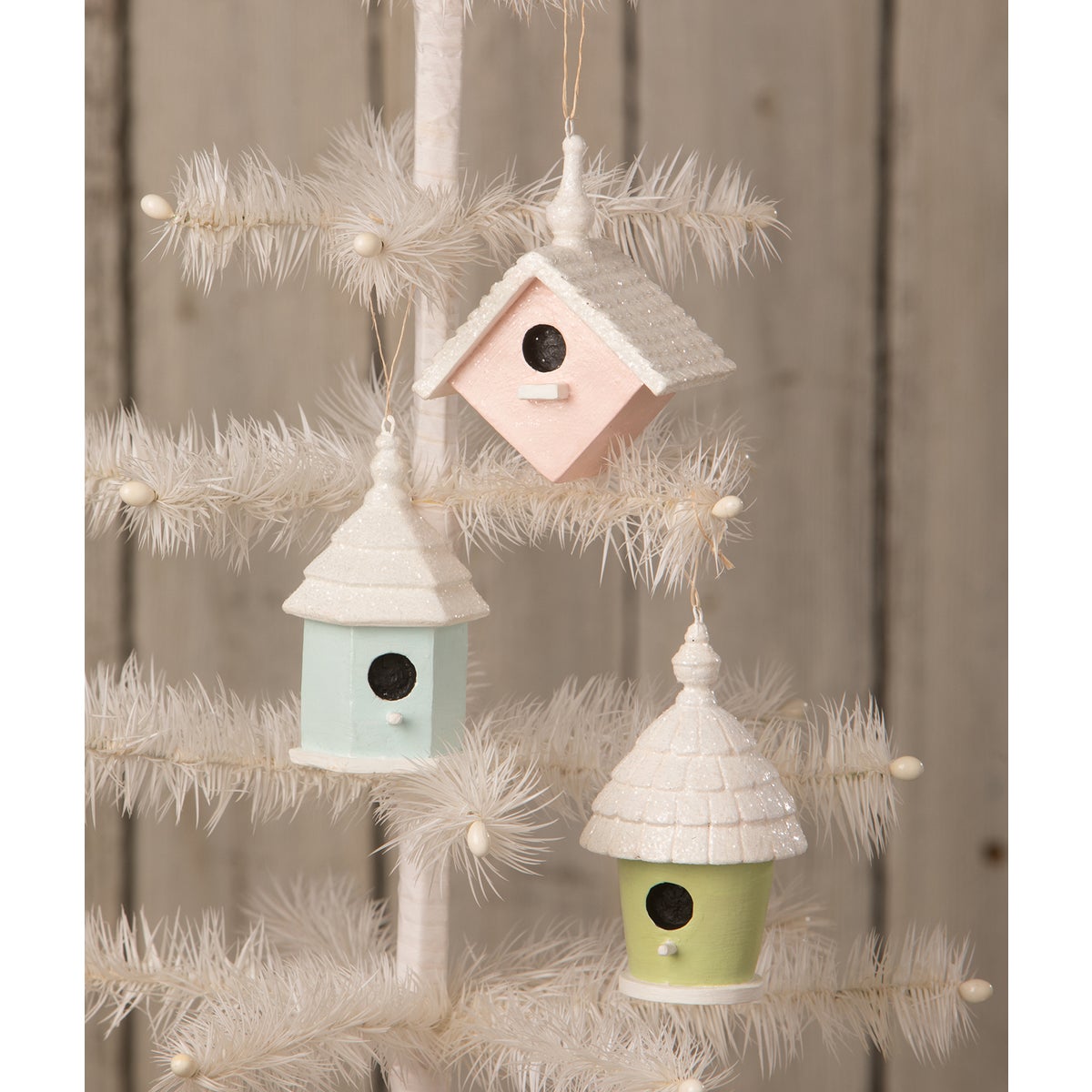 Pastel Bird House Ornaments