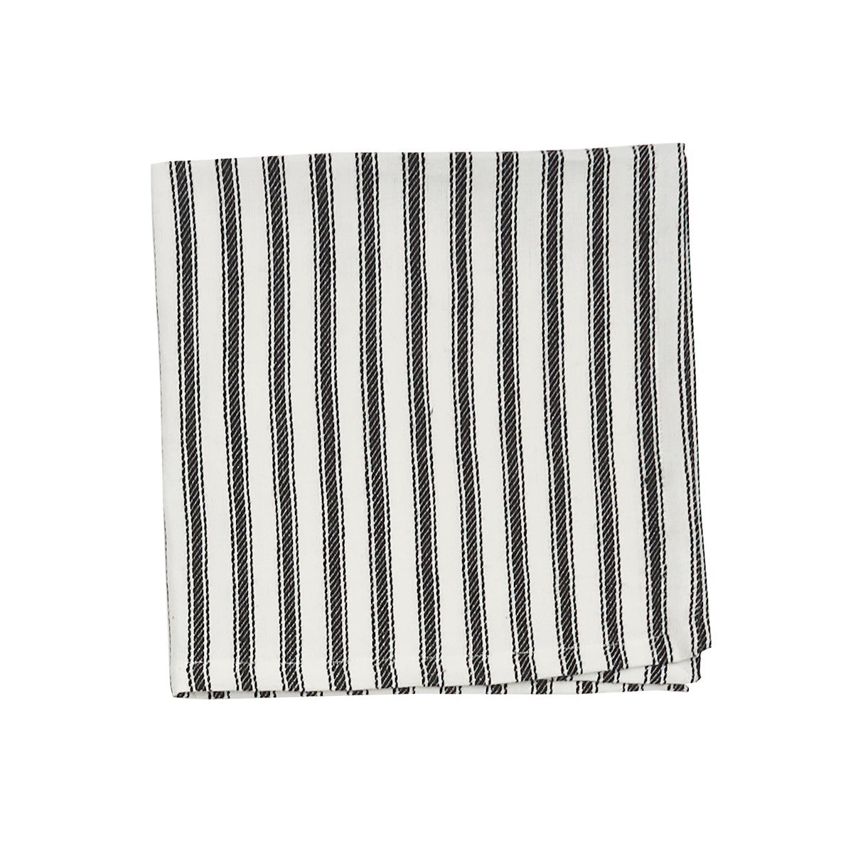 Black & White Ticking Stripe Napkins, Cotton Cloth