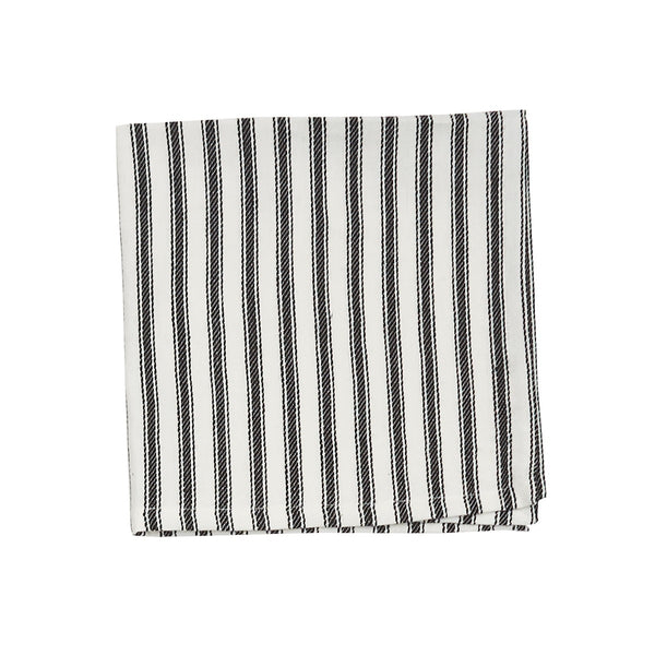 Black & White Ticking Stripe Napkins, Set of 6 - TheHolidayBarn.com