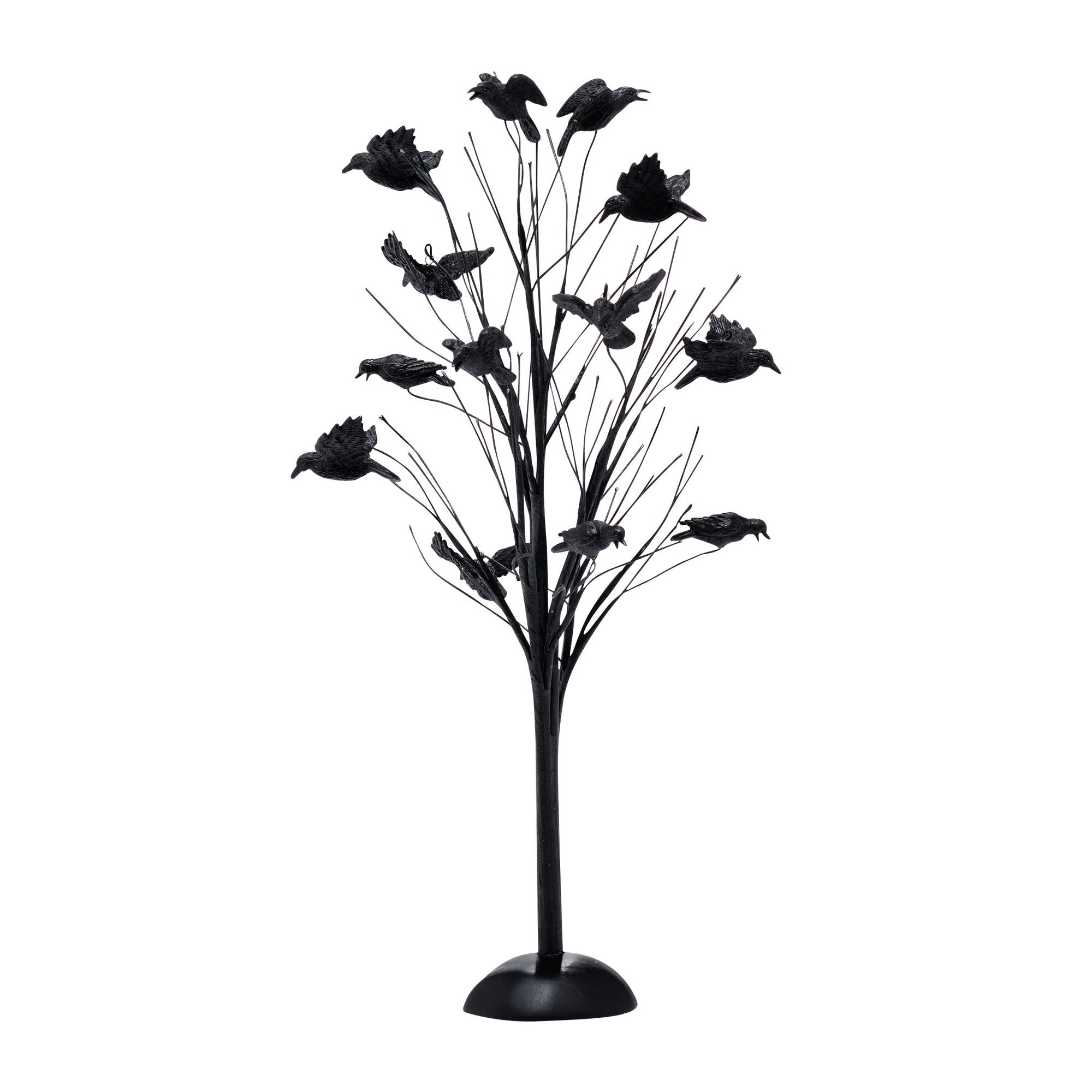Black Tree Covered in Crows Halloween Accessory by Dept 56