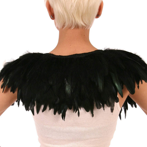 Black Feather Cape | Halloween Costume Accessory - Accessories ...