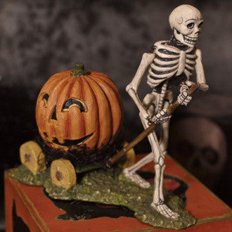 Skeleton and Pumpkin Wagon
