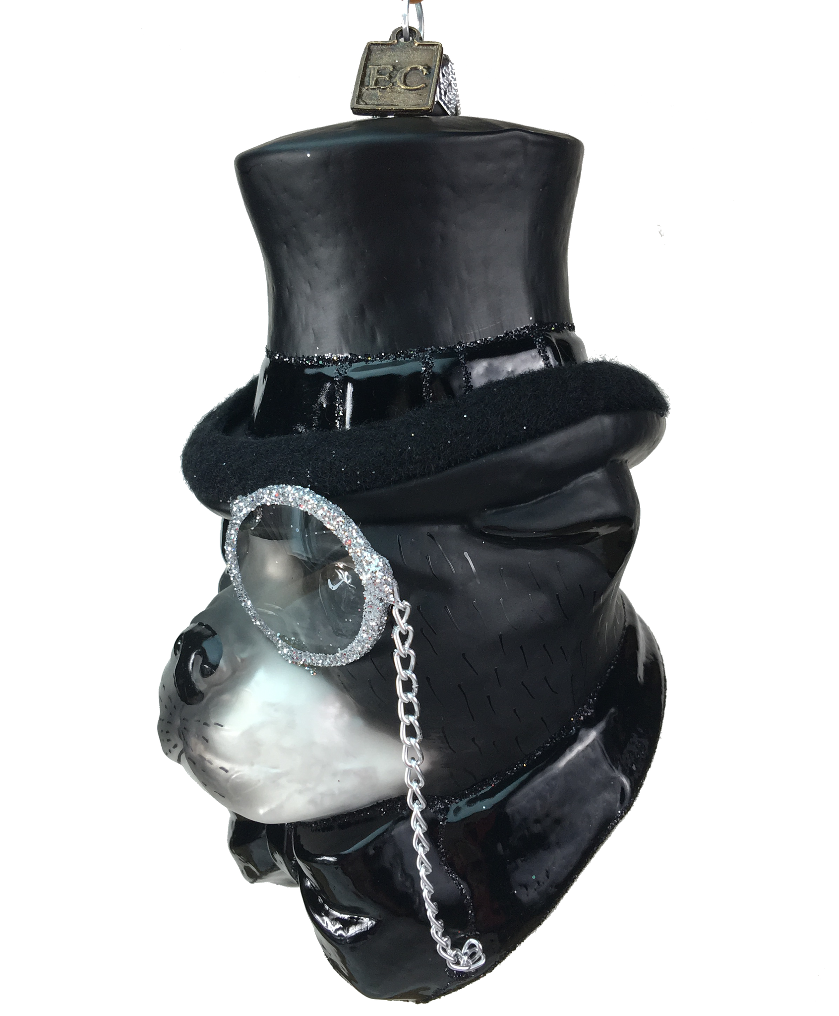 Bulldog in Top Hat & Monocle Ornament From Poland