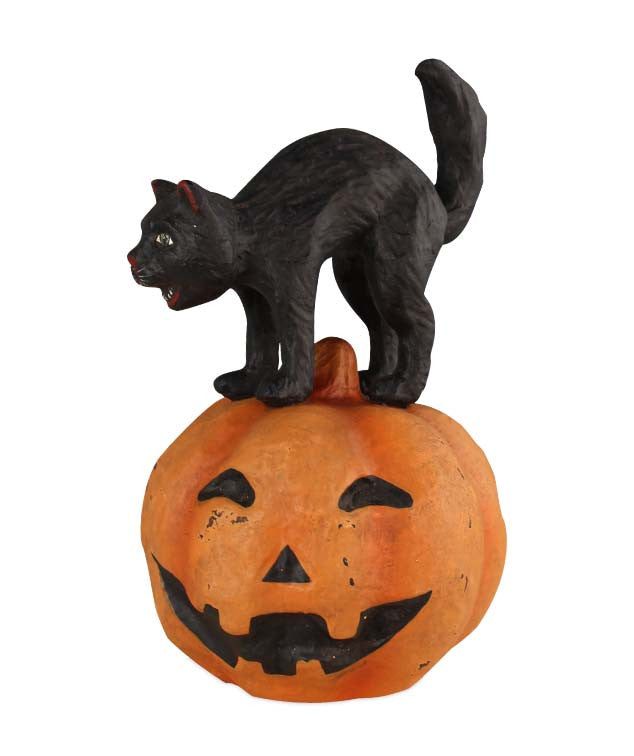 Cat on Pumpkin | Vintage Halloween | Bethany Lowe - TheHolidayBarn.com