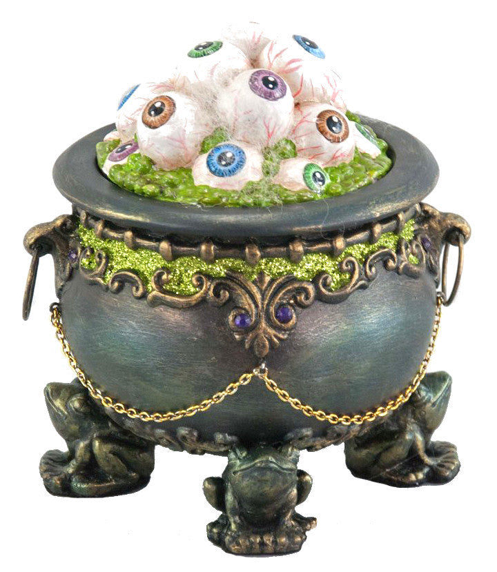 Cauldron of Eyeballs with Frog Stand