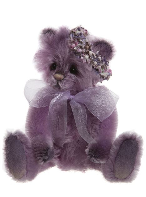 Charlie Bears Herebell, little purple bear with flower crown