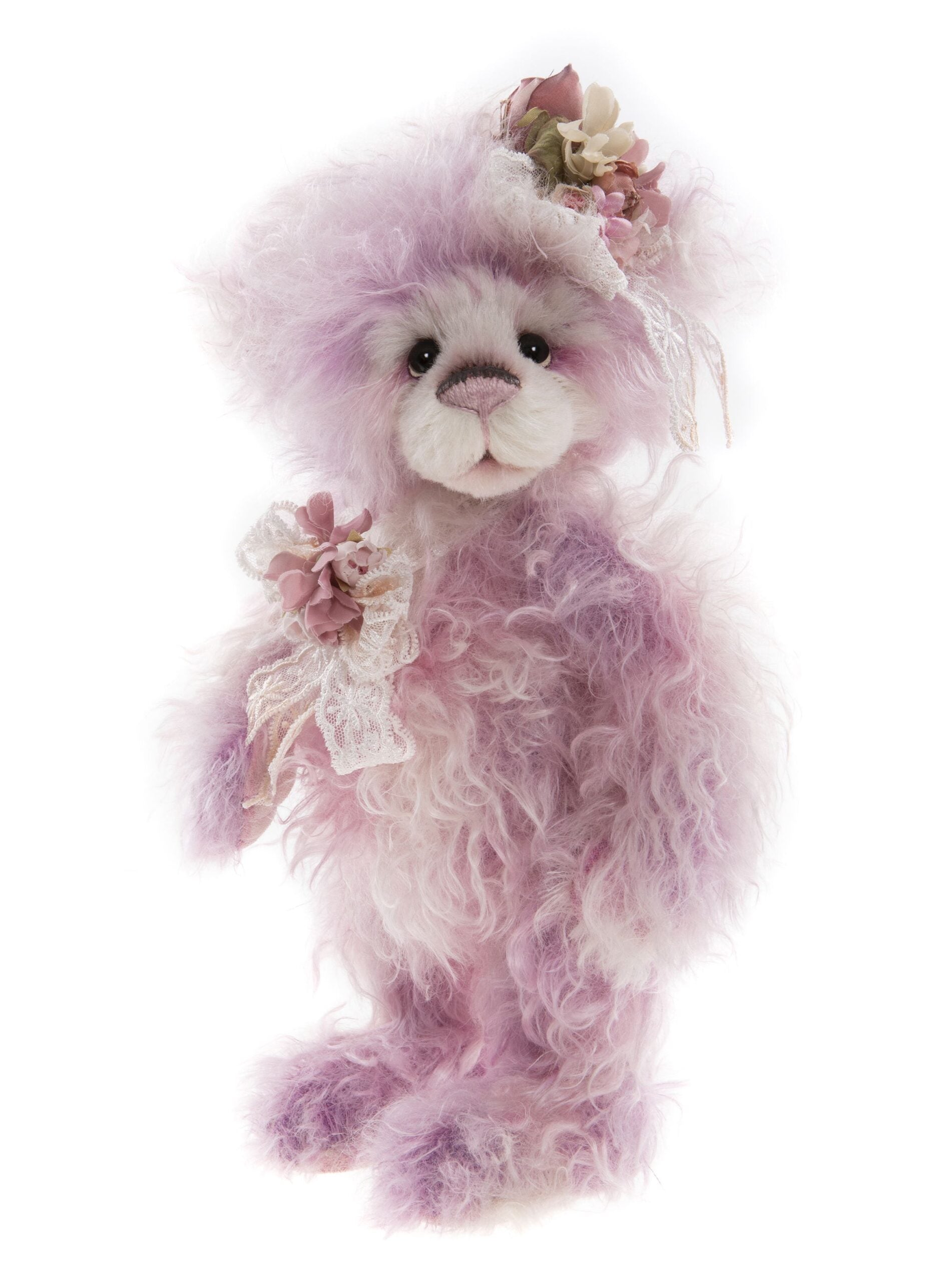 Charlie Bears Lillibet Teddy Bear, Purple & Pink Mohair