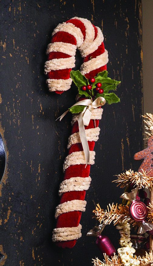 Chenille Candy Cane - Country Christmas Decorations