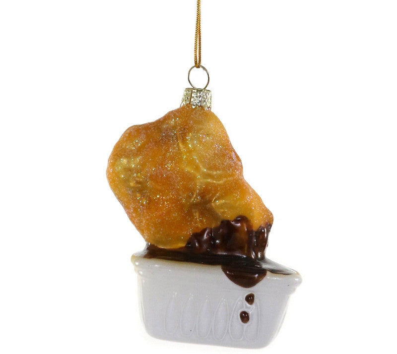 Chicken Nugget Ornament with Barbecue Dipping Sauce