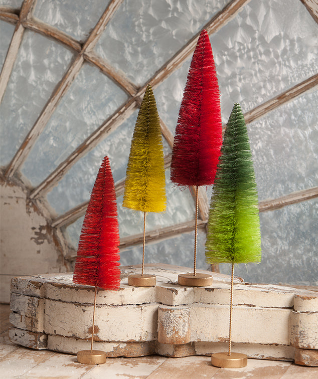 Christmas Bottle Brush Forest - Red and Green Trees