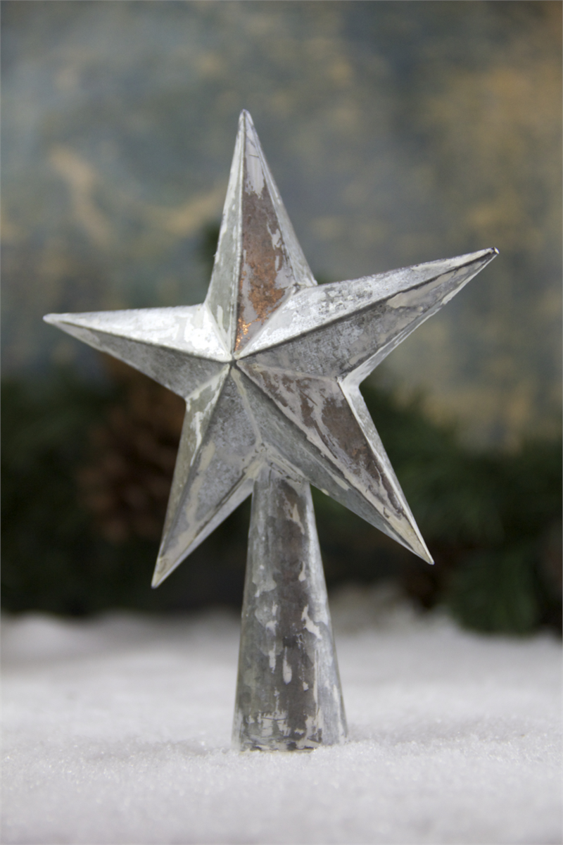 Metal Star with White Wash