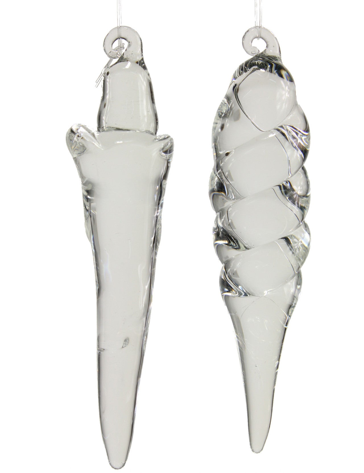 Free-Form Solid Glass Icicle Ornaments
