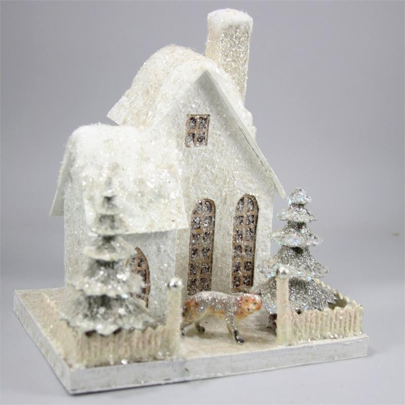 Snowcapped House with Fox