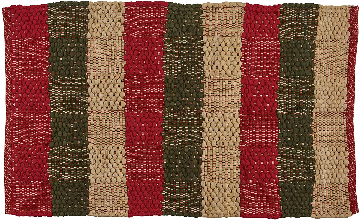 Country Christmas Cotton Rag Rug - TheHolidayBarn.com