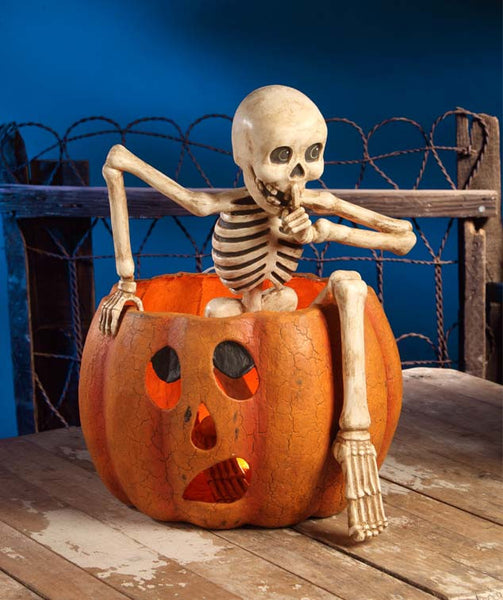 Creeping Skeleton Bethany Lowe Halloween Paper Mache Pumpkin ...