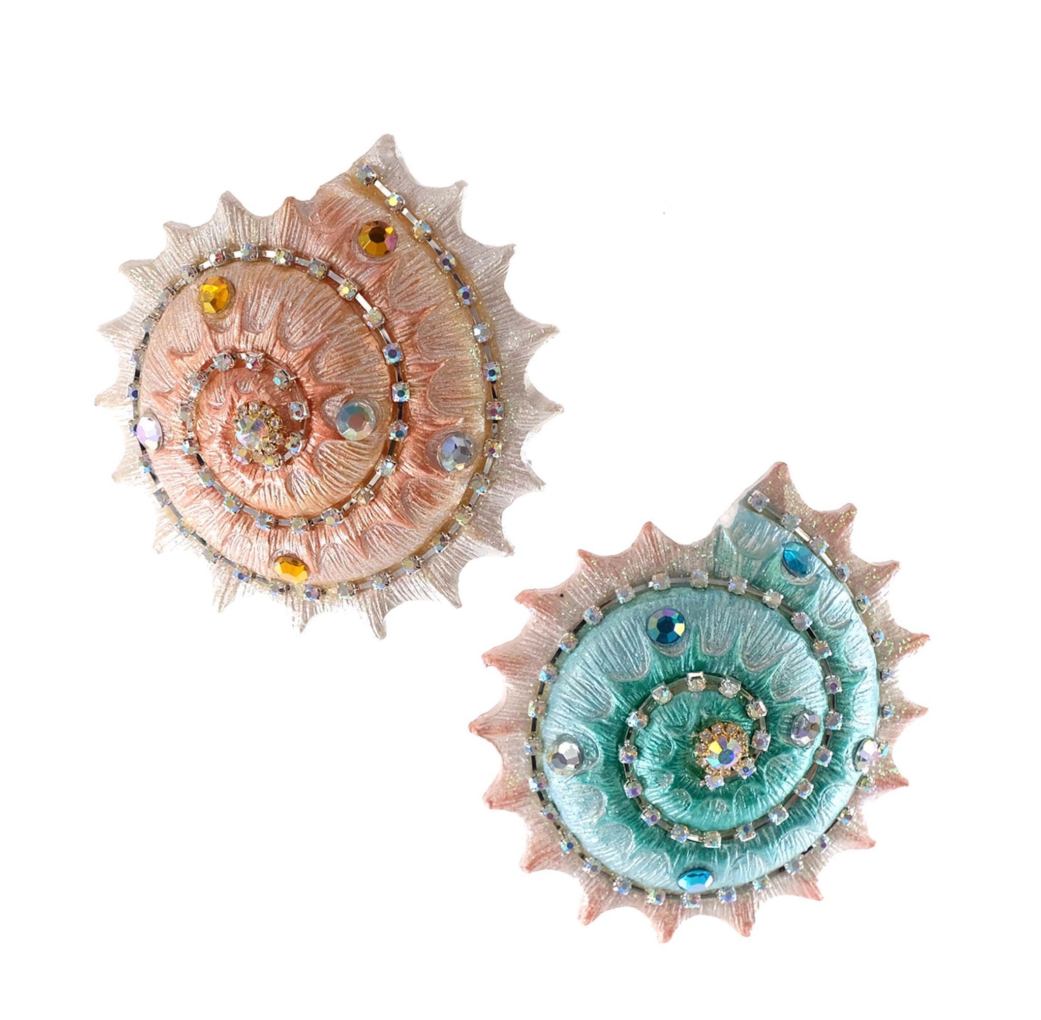 Diamond Spiral Sea Shell Ornaments by Katherine's Collection