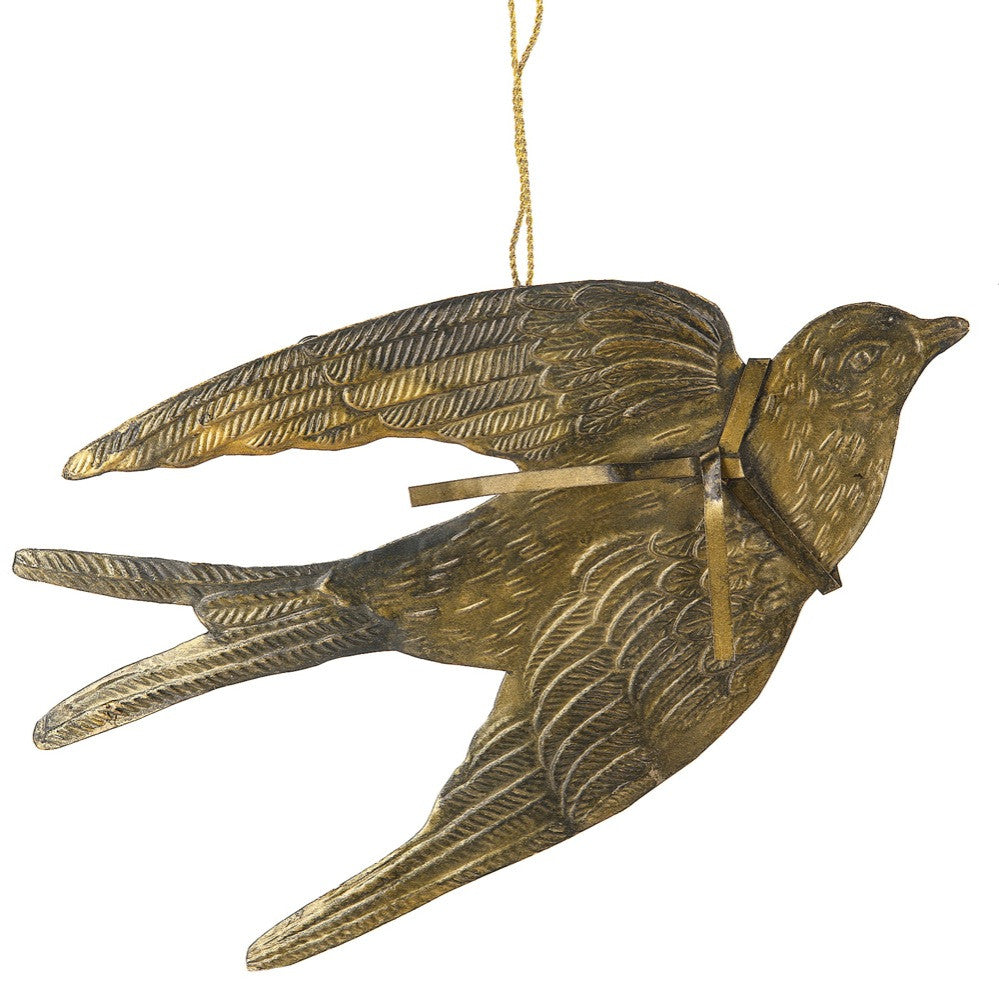 Aged Iron Dove Ornament | Christmas Bird