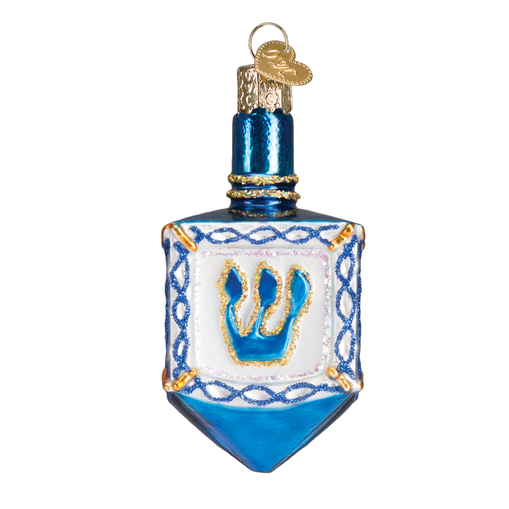 Dreidel Ornmanet - Glass Hanukkah Ornaments