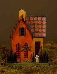 Haunted Polk-A-Dot Cottage Lantern