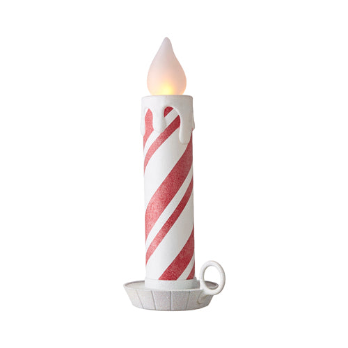 Extra Large Peppermint Swirl Candle, Battery Operated Display