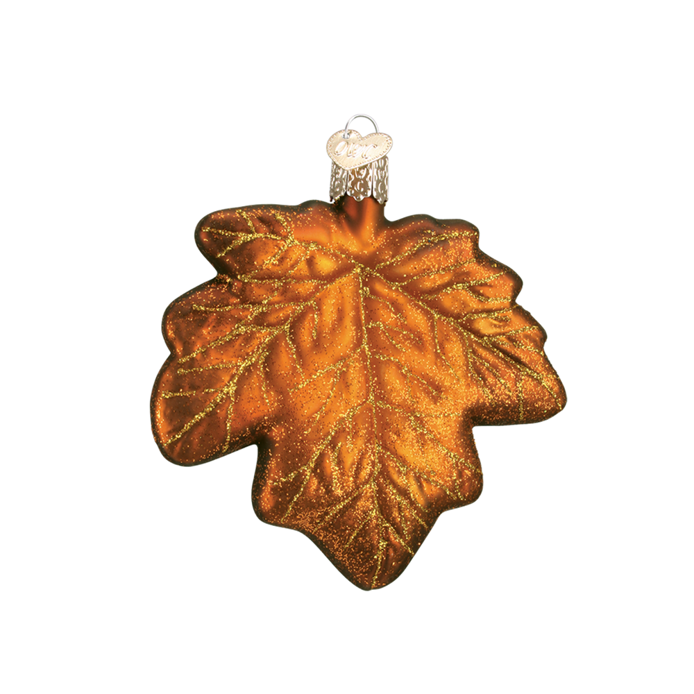Rust Maple Leaf Glass Ornament by Old World Christmas