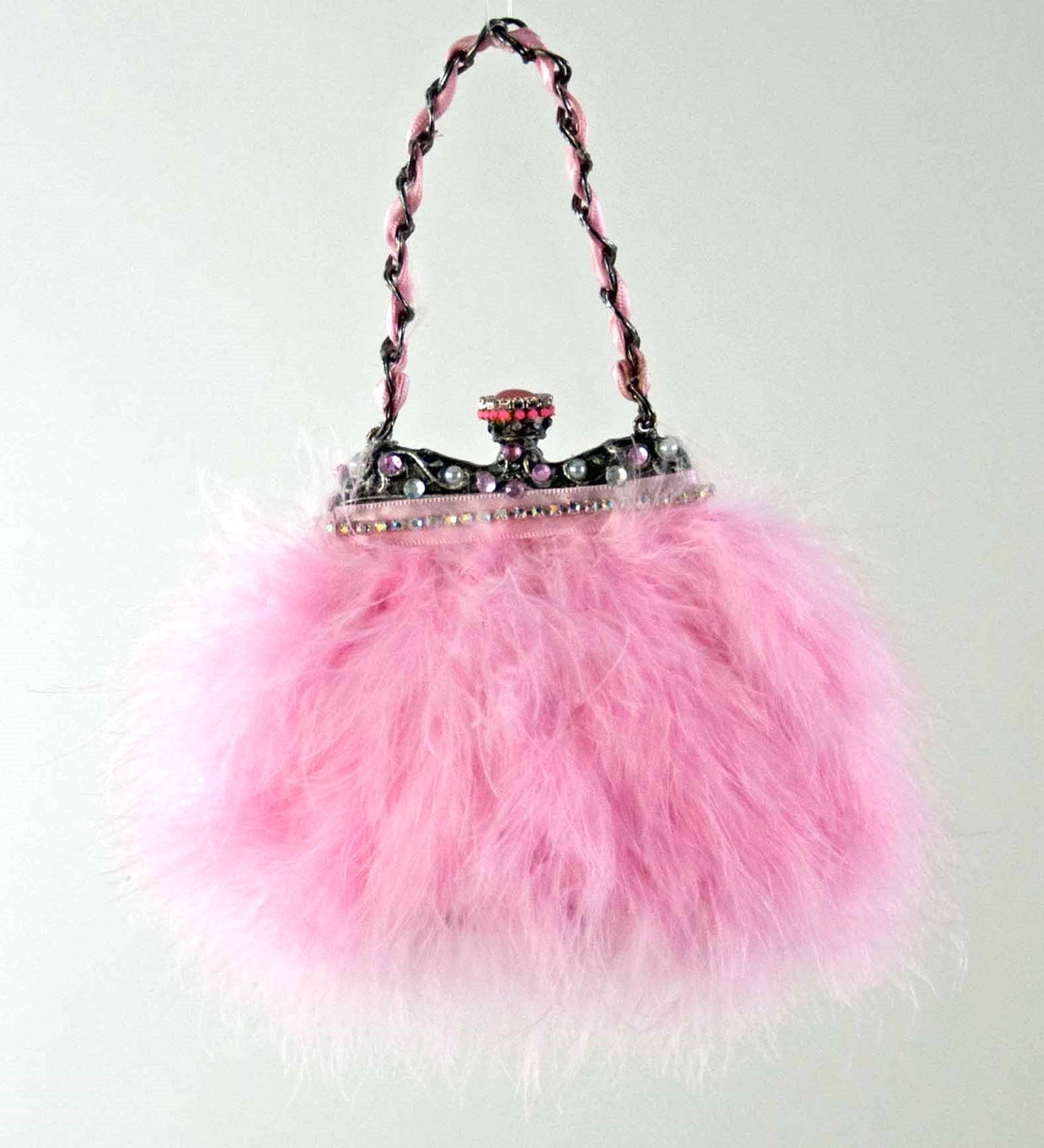 Fifi Feather Purse Ornament, Pink