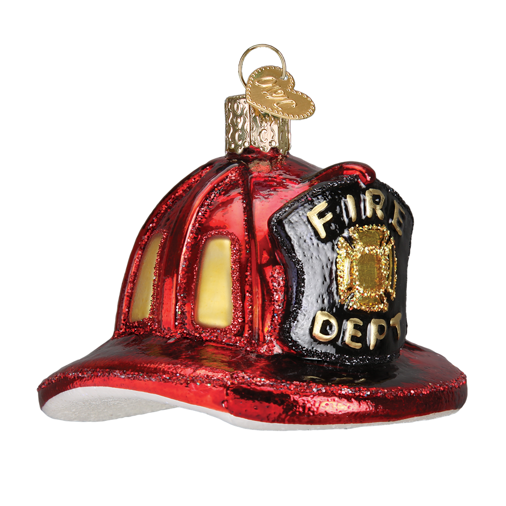 Fireman Hat - Glass Christmas Ornaments