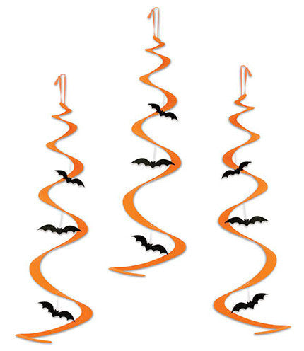 Flying Bat Halloween Whirls - Hanging Decorations