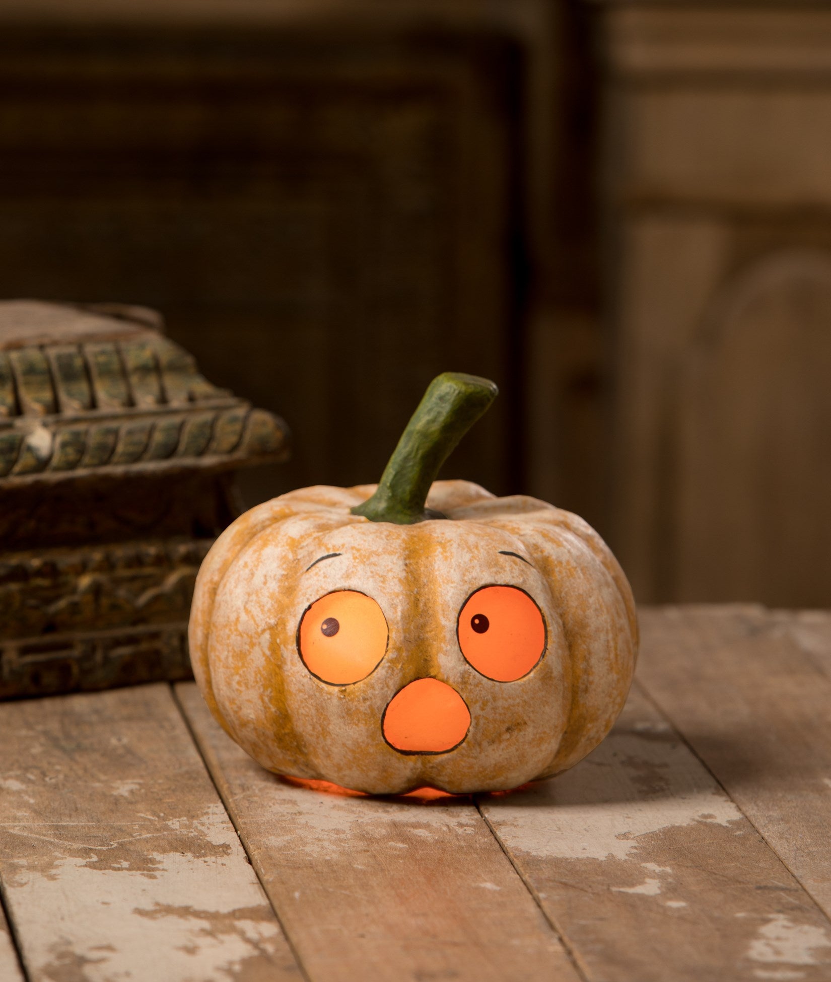 Frightened Pumpkin Luminary by Bethany Lowe