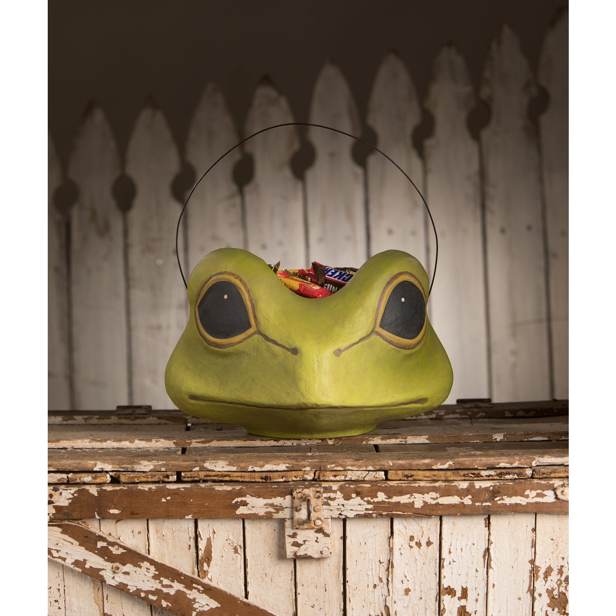 Froggie Bucket Large | Paper Mache Halloween Buckets | Bethany Lowe ...