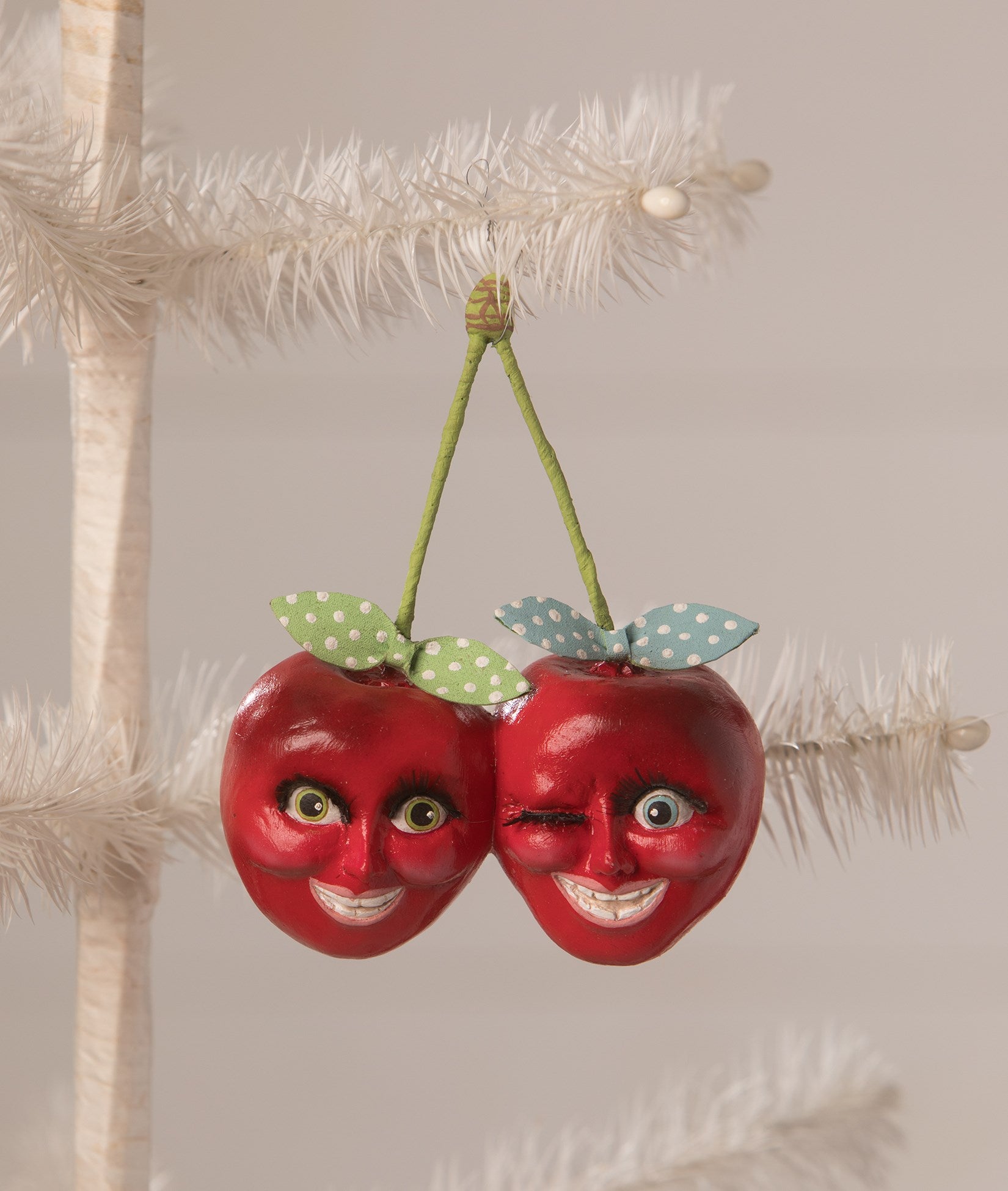 Fruity Cherries, Cherry Ornament with Faces by Bethany Lowe